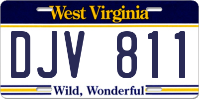 WV license plate DJV811
