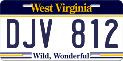 WV license plate DJV812