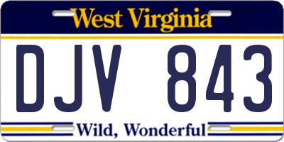 WV license plate DJV843