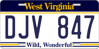 WV license plate DJV847