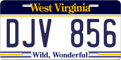 WV license plate DJV856