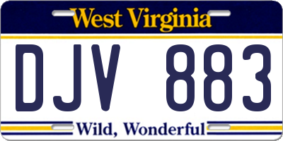 WV license plate DJV883