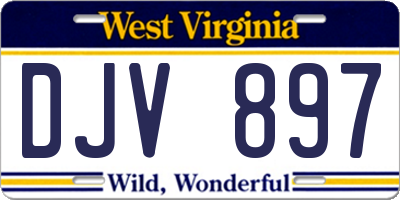 WV license plate DJV897