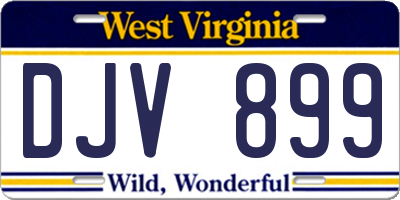 WV license plate DJV899
