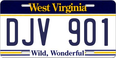 WV license plate DJV901