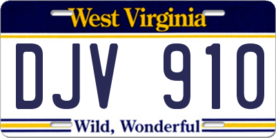 WV license plate DJV910