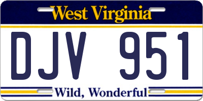 WV license plate DJV951