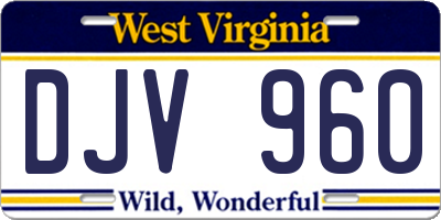 WV license plate DJV960