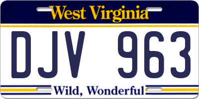 WV license plate DJV963