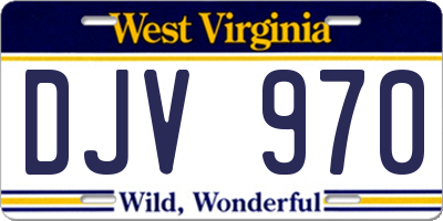 WV license plate DJV970