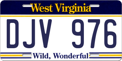 WV license plate DJV976