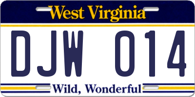 WV license plate DJW014