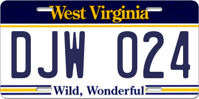 WV license plate DJW024