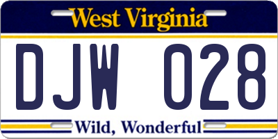 WV license plate DJW028