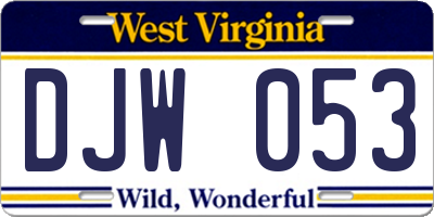WV license plate DJW053