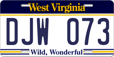 WV license plate DJW073