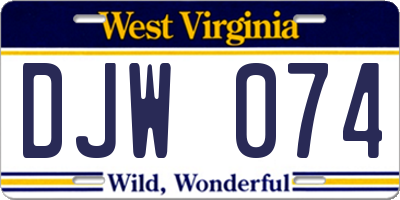 WV license plate DJW074