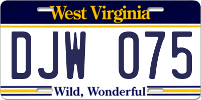 WV license plate DJW075