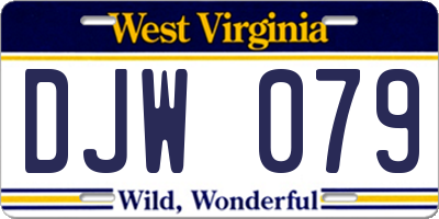 WV license plate DJW079