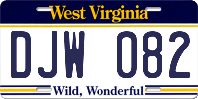 WV license plate DJW082