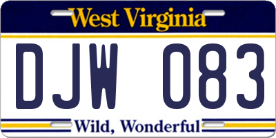 WV license plate DJW083