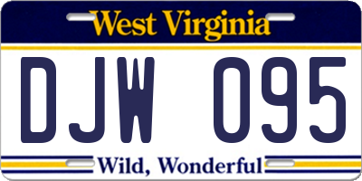 WV license plate DJW095