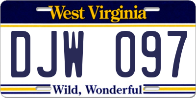 WV license plate DJW097