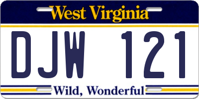 WV license plate DJW121