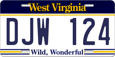 WV license plate DJW124