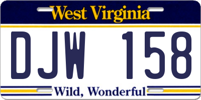 WV license plate DJW158