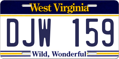 WV license plate DJW159
