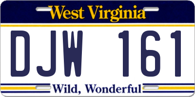 WV license plate DJW161