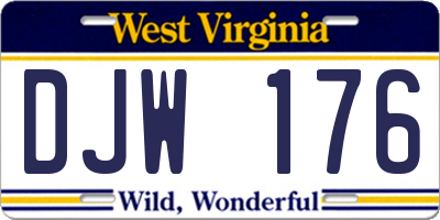 WV license plate DJW176