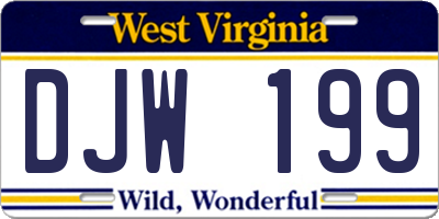 WV license plate DJW199