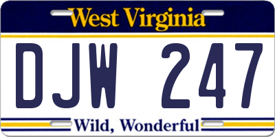 WV license plate DJW247