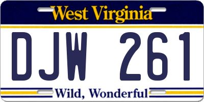 WV license plate DJW261