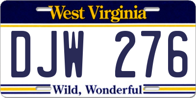 WV license plate DJW276