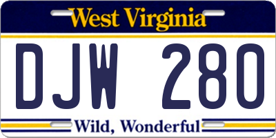 WV license plate DJW280