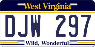WV license plate DJW297