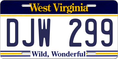 WV license plate DJW299