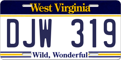 WV license plate DJW319