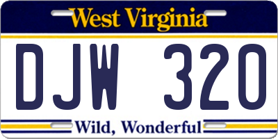 WV license plate DJW320