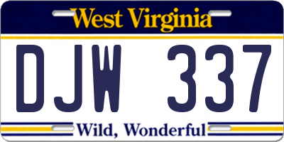 WV license plate DJW337