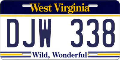 WV license plate DJW338