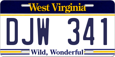WV license plate DJW341