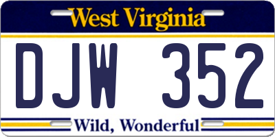 WV license plate DJW352