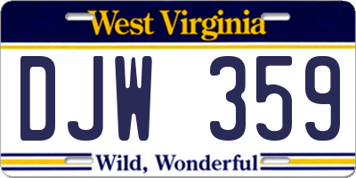 WV license plate DJW359