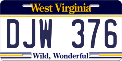 WV license plate DJW376