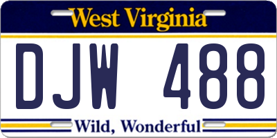 WV license plate DJW488