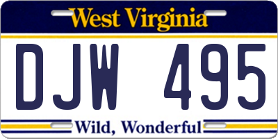 WV license plate DJW495